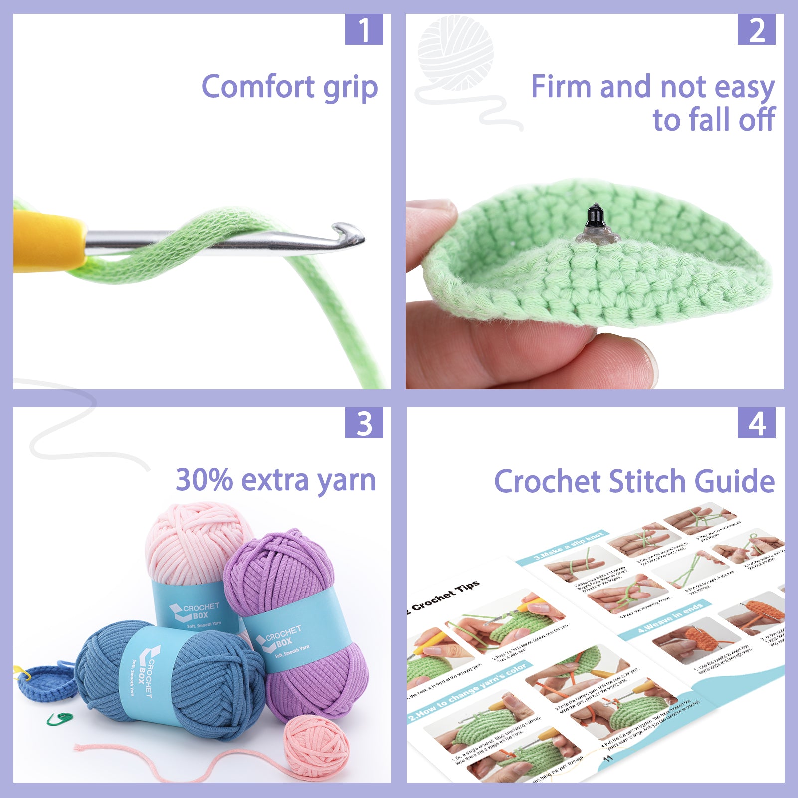 Complete Crochet Kit for Beginners: Starter Crochet Kit, All Need in, Includes Easy Crocheting Soft Yarn, Step-by-Step Video Tutorial, Ghost & Bat Design, Birthday, Holiday Gift for Adults, Teens