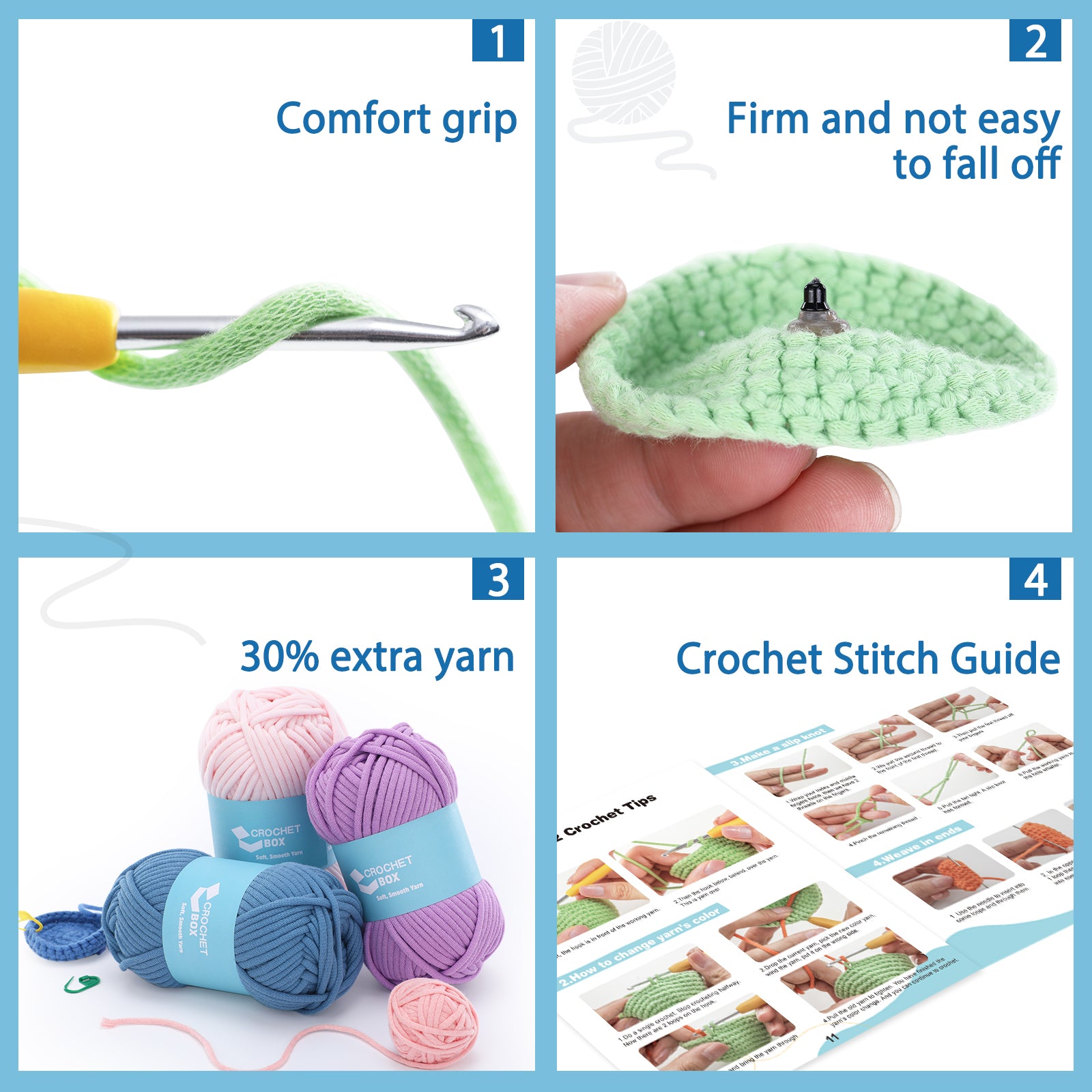 Complete Crochet Kit for Beginners: Starter Crochet Kit, Include Easy Crocheting Soft Yarn, Step-by-Step Video Tutorial, Accessories, Mystery Alien Style, Birthday, Holiday Gift for Adults, Teens
