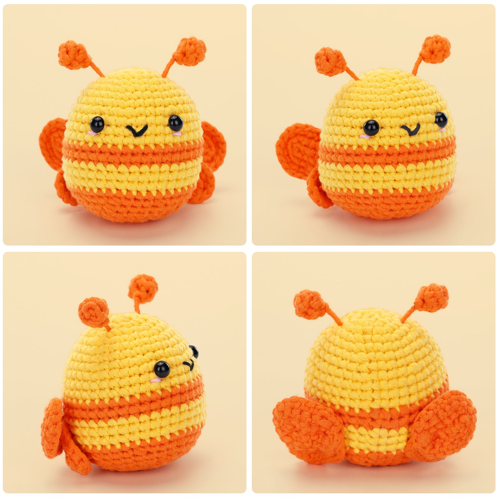tsobrush turtle bee crochet kit for beginners - diy cute crocheting kit for  beginners, with step-step